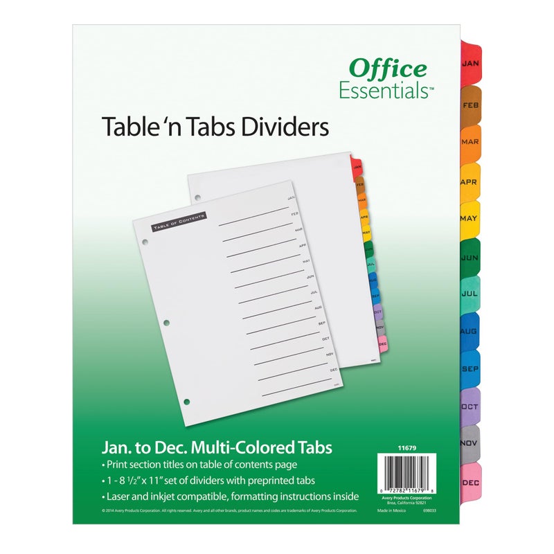 Office Essentials AVE11679 - Avery Office Essentials Table 'N Tabs Dividers - Image 1